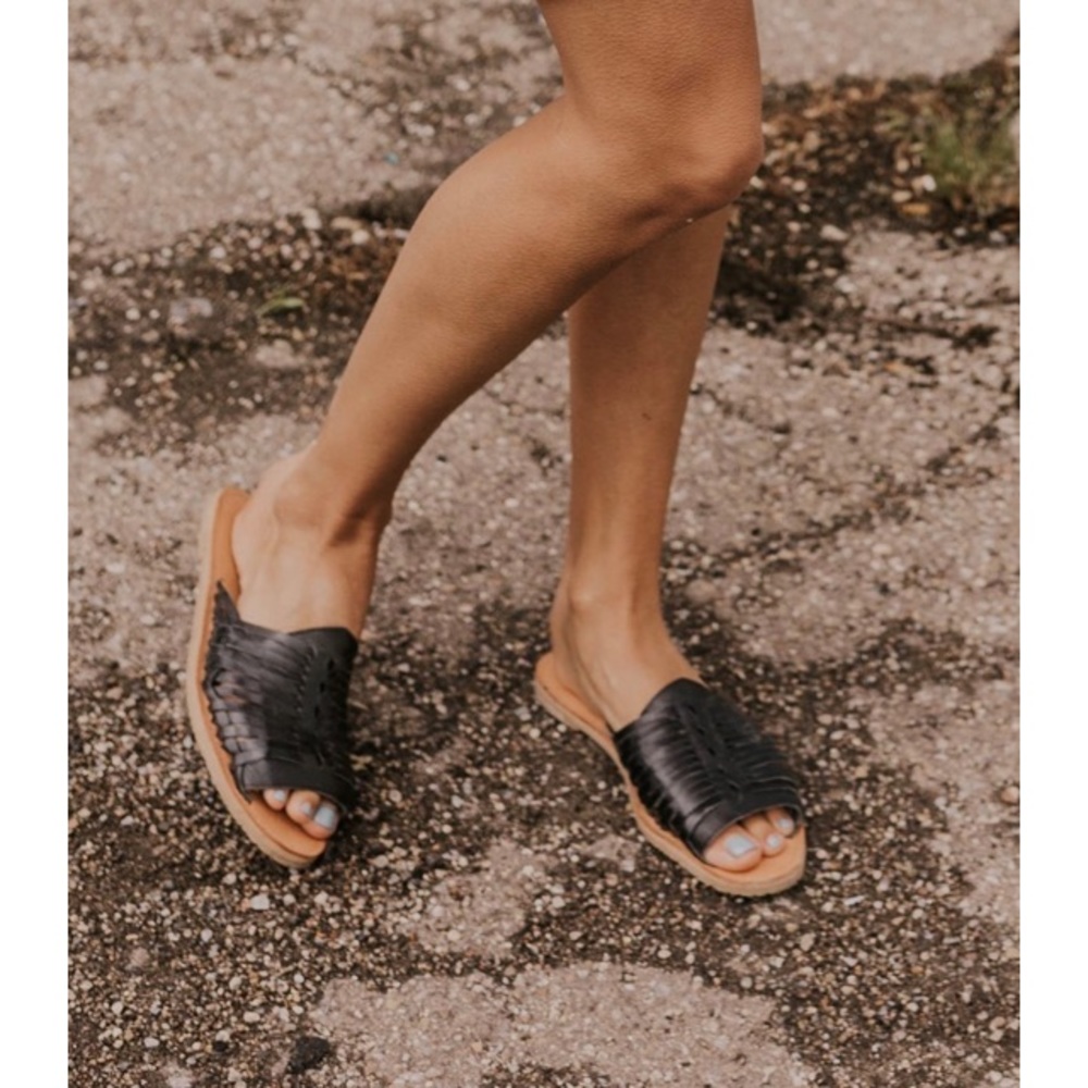 Lawrin leather slip on mule sandal from Roolee